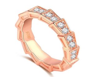 2017 Nova chegada de jóias de luxo mais vendidas 925 Sterling Silverrose Gold Party Women Wedding Wedding CZ Diamond Band Ring Presente6934734