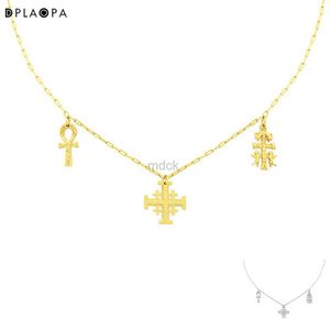 ペンダントネックレスdplaopa 925スターリングシルバーゴールドメッキシルバーセイクリッドネックレスロングチェーンスペシャルラグジュアリージュエリーウェディングクリスタルジュエル240419