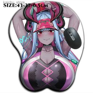 Mouse almofadas de mouse Pulso Restra Super Grande Tamanho Hentai Destai Ibuki Douji Mato de banho 3D Silicone macio Big Pad Mouse Pad Sexy Oppai Anime Gamer Boob Desk Mat Y240419