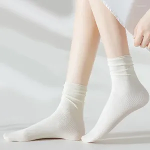 Donne calzini 2 pairs di seta ghiacciata estate sottile a colore solido traspirante casual di moda giapponese femmina tubo lungo calza sciolta per ragazze