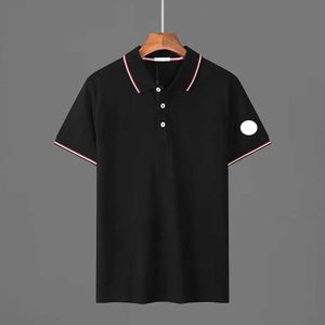 Erkek Polos Sıradan Gömlek Yüksek Kalite Stroped Boyun T-Shirt Nakış Tasarımcı Polo Man Tees Tasarımcı Tshirts Asya S-4XL