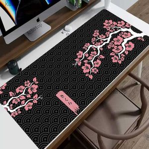 Mouse Pads Wrist Rests Sakura Pink Mousepad Computer Table Mats Large PC Mouse Pad Art Cherry Blossoms Keyboard Mause Pad Desk Mat Gaming Accessories Y240419