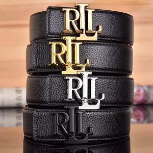 RLL BELTS 2024 Designer de cinto de couro novo de alta qualidade Women Belts Men Filt Filtion Moda Brand Designer Largura de Cinturão 3,8cm Classic Lichchee Pattern