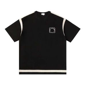 Designer Luxus Loes Classic 24 neue dreidimensionale Stickereien gewebte Nähte Crew-Hals-Paar mit dem gleichen Fashion Casual Kurzarm T-Shirt