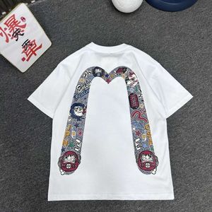 Fushen Round Neck Summer Short Sleeved Trendy Casual Print New Loose Slimming Men's And Women's Top T-Shirt, Internet Famous Niche 904259