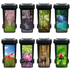 Selfadhesive PVC Trash Can Sticker Custom Size Waterproof Wallpaper Garbage Bin Renovering Cover Decal Mural for Kitchen Decor 240418