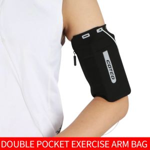 Plånböcker dragkedja sleme löpande sport armband fodral för iPhone 14 13 12 11 pro max gym high elastic armband plånbok hållare telefonpåsar