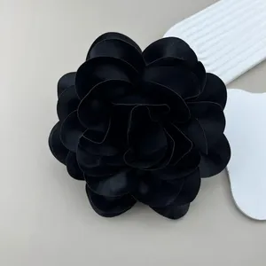 Brosches Brosch Pin Elegant Satin Floral for Women Men Style Lapel Dinner Party Exquisite Big Flower Accessory