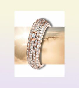 Possesses Series Ring Piage 5A Rose extremamente 18k Praado de ouro Sterling Silver Luxury Jóias Rotatable Wedding Brand Designer Rin3512178