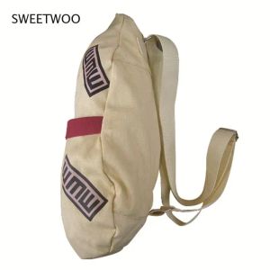 Backpacks Anime Gaara Cosplay Gourd Backpack Canvas Sling Bolsa de ombro duplo Satchel Smather Kids Student Bolsa