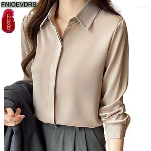 Frauenblusen S-3xl 2024 Frühlings Sommer Mode Tops Frauen Basic Office Lady Long Sleeve Retro Vintage Elegant Button Shirts