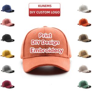 KUNEMS DIY Custom Embroidery Baseball Caps Fashion Suede Cap for Women and Men Brand Design Print Hats Unisex Wholesale 240411