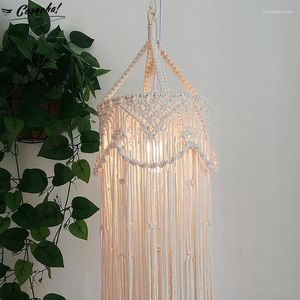 Chandeliers Postoral Hand-Woven Cotton Rope For Bedroom Rustic Bohemian Modern Loft Lamp Kids Room Dining Restaurant