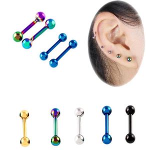 Punk mode kvinnor kropp smycken örat lage spiral tragus piercing örhängen 18g pol rostfritt stål skivstång örhänge nagel 50pcs/lot1148650