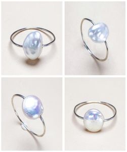 Unique Baroque Pearl Ring 89mm Freshwater Pearl Ring S925 Sterling Silver jewelry Fashion Designer for Women Wedding Gift 1pcslo6033969