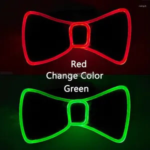 Party Decoration Change 2 Colors Flashing LED Bow Tie Luminous Bowtie For Glow DJ Bar Club Costume Novelty Dress Decor