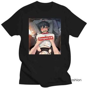 Y2K Brand Man Clothing Hentai senpai anime engraçado e mangá tamanho M-3xl US 100% algodão Trendência T-shirt Homem Cotton Brand Teeshirt 928 7075