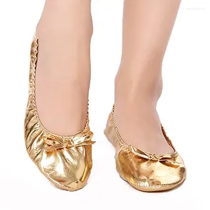 Dance Shoes USHINE EU27-41 PU Top Gold Soft Women's Belly Ballet Leather Kids For Girls