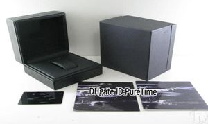Hight Quality Black Leather Watch Box Whole Mens Womens Watch Original Box Card Card Pipe Paper Sacks Puretime5178642