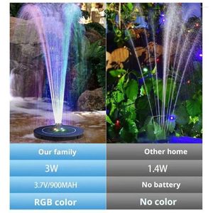 Garden Decorations Solar Powered Fountain Colorful Light Solar-powered With Intelligent Auto Charging Waterproof Design Easy For Mini
