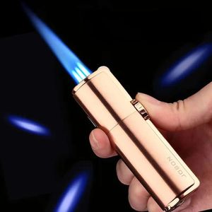 Jobon Cigar Special Without Gas Lighter Three Flame Metal Windproof Men's BBQ Spray Gun Gadget with Cigar Knife Smoking Accessories