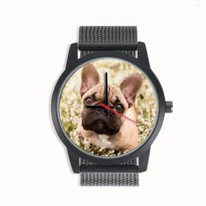 Zegarwne sklepy z ręką na rękę Psy Psynture College Doggy Pet Style Stypeir Difts for Nom Men's Battery kwarc zegarek na nadgarstek