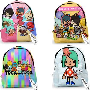 Backpacks 3D Print Toca Boca Backpacks Toca Life World Game School Bags for Teenager Girls Anime Bookbag Keychain Travel Mochila Women Bag