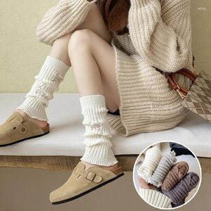 Kvinnors strumpor Fashion Hole Sticke Foot Cover Knee Stockings JK Lolita Warm Thermal Girls High Long Hosiery