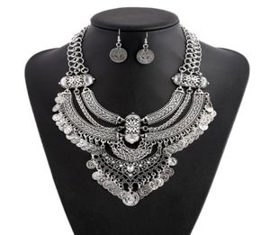 Vintage Bold Style Engraved Metal Bars And Coins Womens Statement Collar Necklaces Chokers2330725