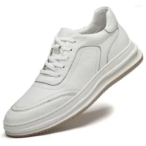 Casual Shoes 2024 Mens Sneakers Lace Up Spring Autumn Men's Genuine Leather Soft Bottom White Tenis