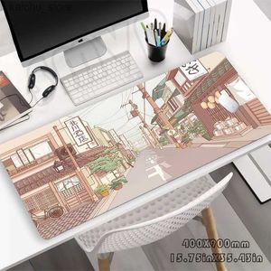 Mouse Pads Wrist Rests Streetscape 80x30cm XXL Lock Edge Mousepads Large Gaming Mousepad Desk Mats Mouse Mat Beast Desk Pad For Gift Mouse Pads Y240419