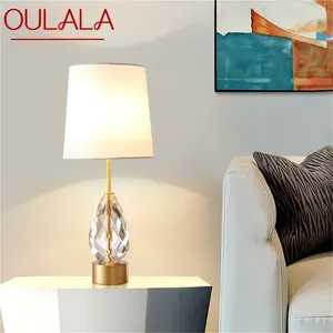 مصابيح طاولة Oulala نحاس المصباح المعاصر الإبداع الإضاءة الإضاءة الكريستال ديكور للمنزل