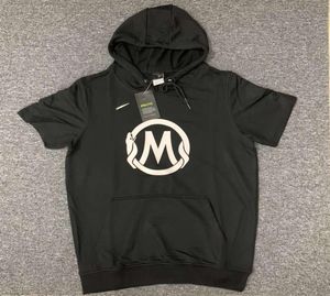 Black Mamba college short basketball sweater men039s hooded running trend loose summer thin half sleeve5165998