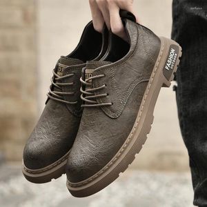 Scarpe casual per uomini sportivi da esterno uomini di lusso di uomini allacciati su brogue di cuoio ad alto tallone oxfords per l'altezza dell'uomo in aumento