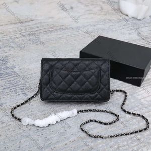 2024 Hochwertige echte Leder -Frauen -Bag -Umhängetaschen Brieftasche mit Box Kette Seriencode 10a