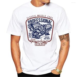 Men's T-skjortor 2024 Fyra säsongskjorta teehub vintage muskelbil män t-shirt hipster retro tryckt korta ärmar Pure Cotton Streetwear