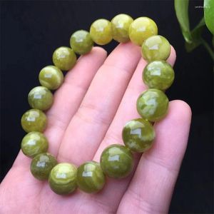 Link -Armbänder 12mm natürliche Hsiuyen Jade Armband Frauen elegant runde grüne Trauben Stein Charme Yoga Strang Armreifen Weibchen Schmuck Geschenk