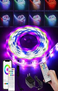 Dream Color Led Strip com remoto 5m 10m Construído IC RGB 5050 LED LED LIGHT SMRART Bluetooth Control7364617