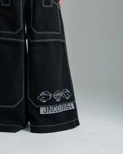 Jnco Wide Leg Jeans Men Men Y2K негабаритные брюки с большим карманным карманом хип -хоп графический отпечаток мешкоумы