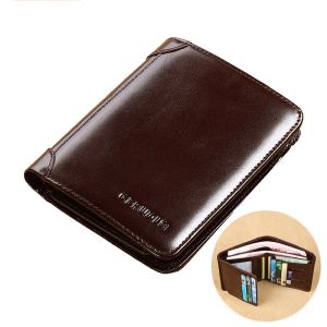 Brieftaschen Minimalismus RFID Blocking Wallets Echte Leder Brieftasche für Männer Business Credit Card ID Inhaber Mini Money Clip