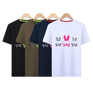 Projektant Psyco Bunny Rabbit Men Casual Thirt Shirt Business T Fashion Tees Summer Slim Skull Bawełna krótkie rękawy Psychologiczne 71UX