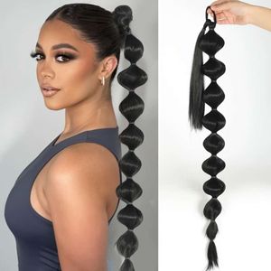 Wigs Curly Human Bubble Ponytail Braid Wig Womens Winding Hair Extensions