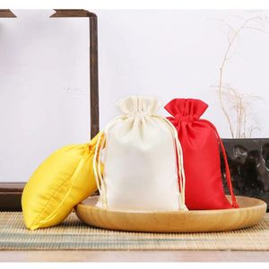 Shopping Bags 50pcs/lot 10 14cm Silk Satin Drawstring Cosmetic Bead Jewelry Packing Bag Christmas Decoration Pouches