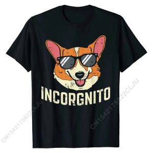 T-Shirts Incorgnito Shirt Funny Welsh Corgi Face Dog Pun Lover Gift TShirt Coupons Men T Shirt Summer Tshirts Cotton Simple Style