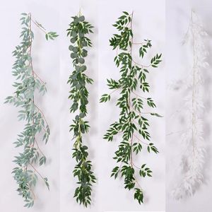 Fiori decorativi simulato Willow Leaf Vine Striscia artificiale Spunti di tiro Multer Wall Party Banquet Decor