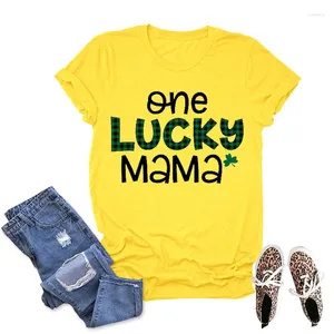 Koszulki kobiet St. Patrick's Day Ftshirt Woman One Lucky Mama Female Tee Top Summer Casual Shirt