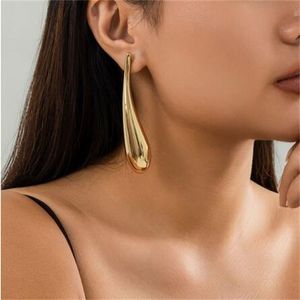 Goldene Farbe glatte Tröpfchenohrringe Notzohrringe für Frauen 2024 Trend minimalistischer Punk Mi -Braut Goth Piercing Ohrringe Schmuck Geschenk