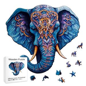 3D 퍼즐 퍼즐 나무 코끼리 창조적 선물 포장 성인 어린이 어려운 감압 동물 불규칙 퍼즐 장난감 240419