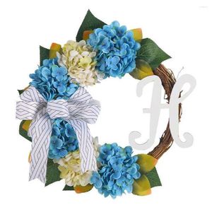 Flores decorativas Flor artificial Flor artesanal Rattan Garland Simulation Hydrangea Decoração da coroa de portas Ornamentos pendurados por atacado