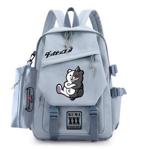 أكياس أنيمي Danganronpa Schoolbag Dangan Ronpa كبيرة السعة الكبيرة للجنسين حقيبة ظهر على ظهر حقيبة الظهر